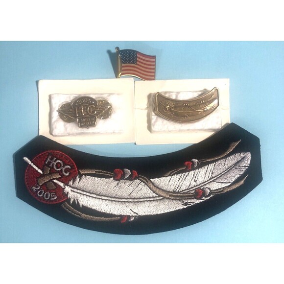 2005 HOG  Harley Davidson Owners Group Patch & Pin, Ladies of Harley & USA pins - Picture 1 of 2